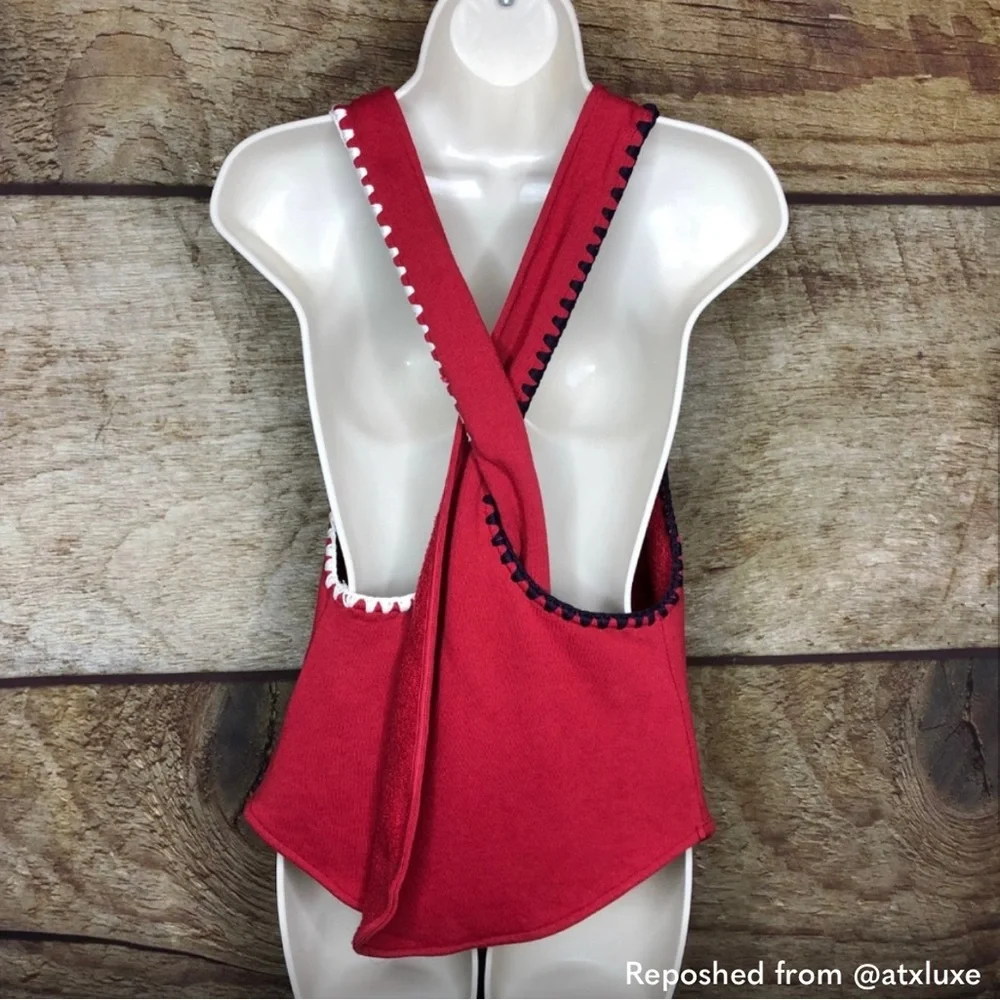 Carbon38 Wine Red Cross-Back Muscle Tank with Contrast Trim - Picture 6 of 6